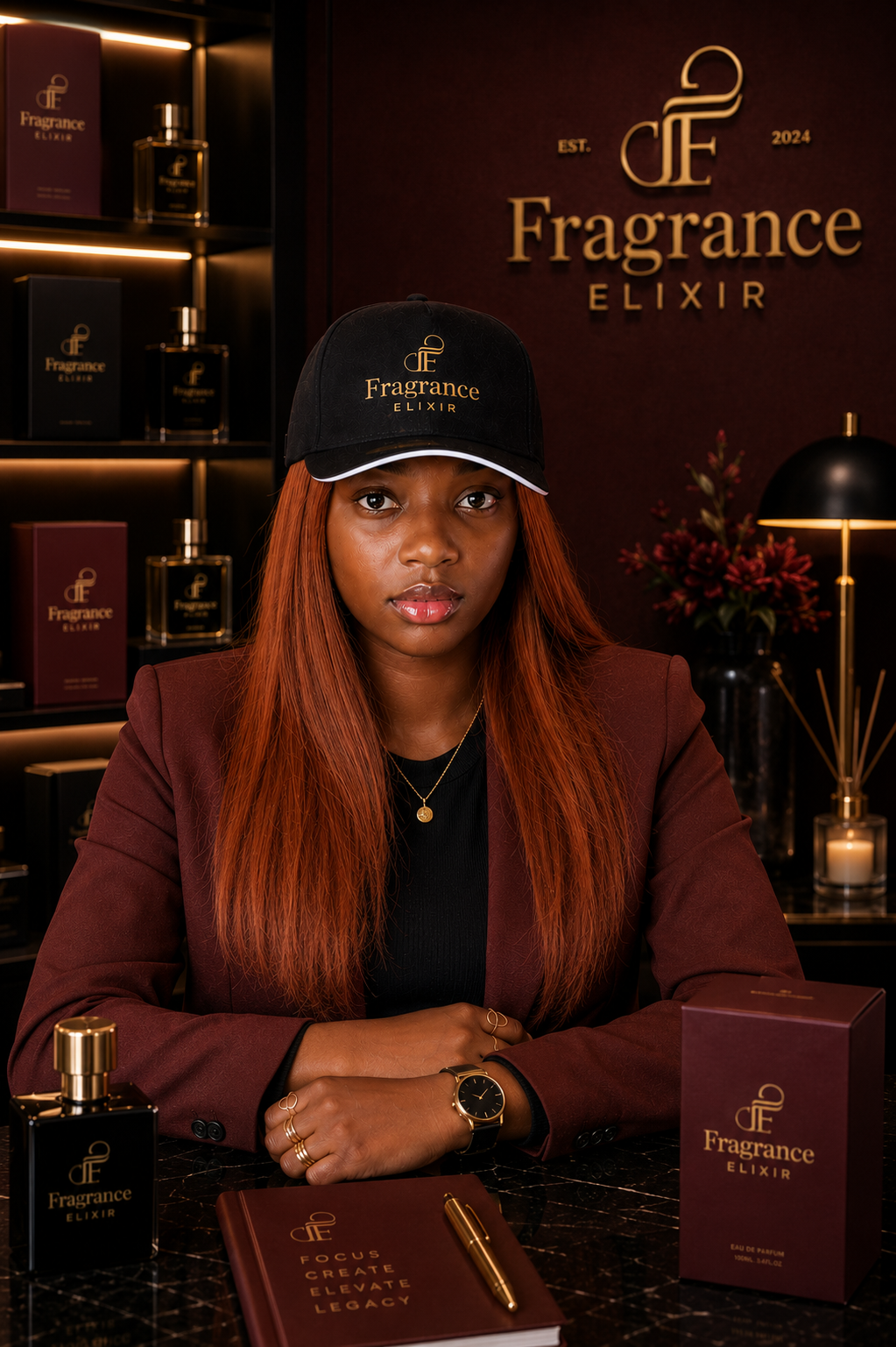 A Fragrance Elixir perfumer blending oils in the Lagos atelier
